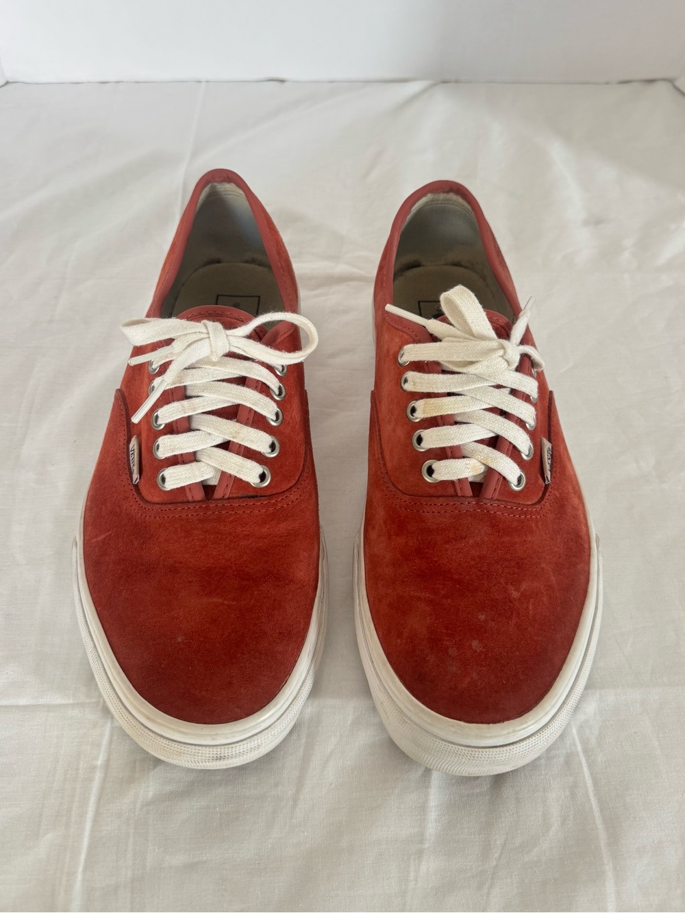 Vans Red Orange Suede Low-Top Sneakers Size 10.5